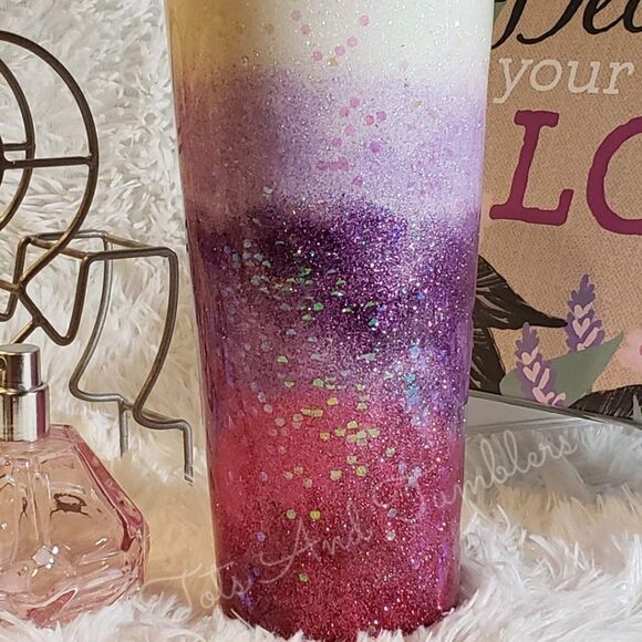 Berry Glitterful 22oz HOGG Stainless Steel Tumbler - Picture 3 of 6